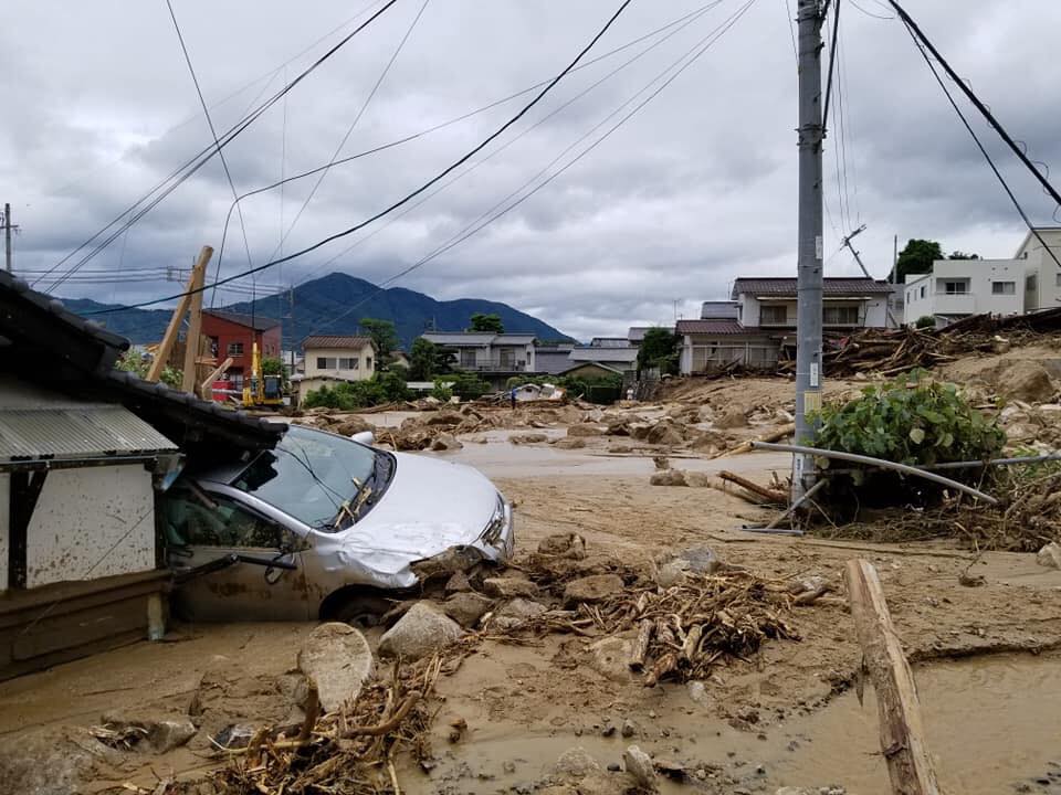 写真：豪雨の被害を受けた被災地の様子