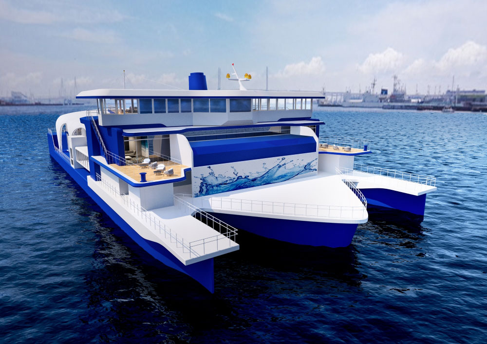Photo of passenger vessel equipped with hydrogen-fueled-combustion engines