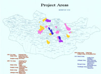 A map showing the Traditional Medicine Box project areas