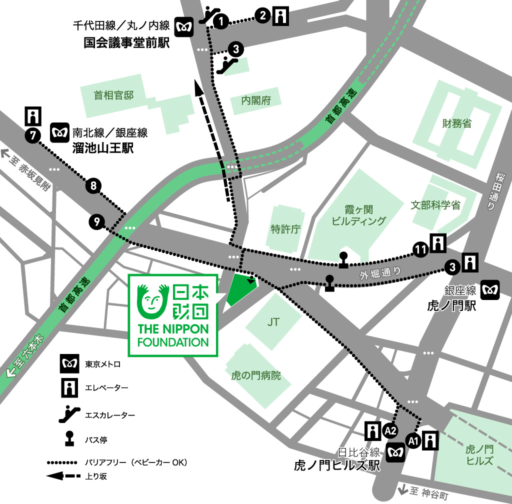 日本財団ビル周辺の地図