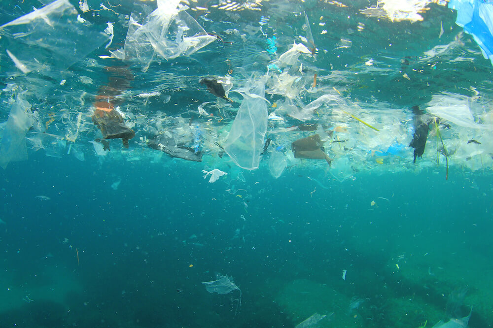 写真：海に漂流するプラスチックを中心とする膨大なごみ