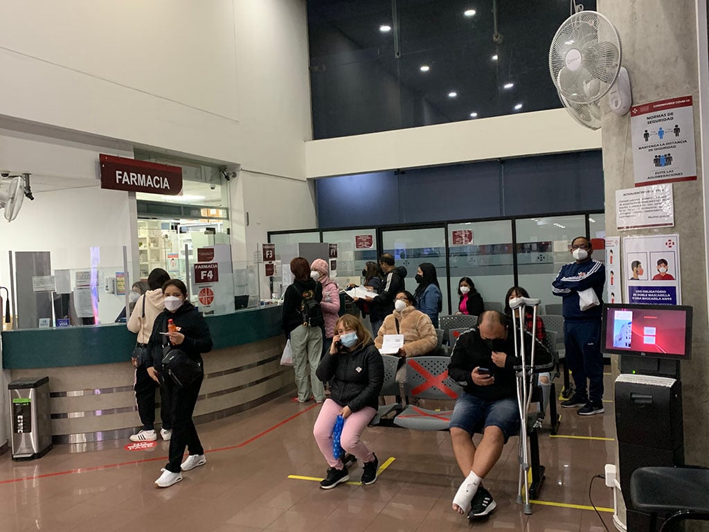 Photo of patients waiting to be examined at the hospital