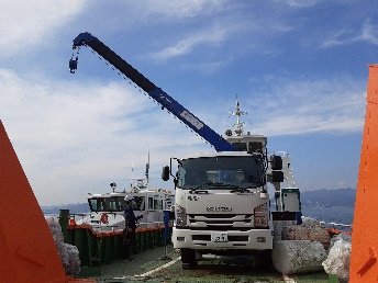 Photo of truck-mounted crane