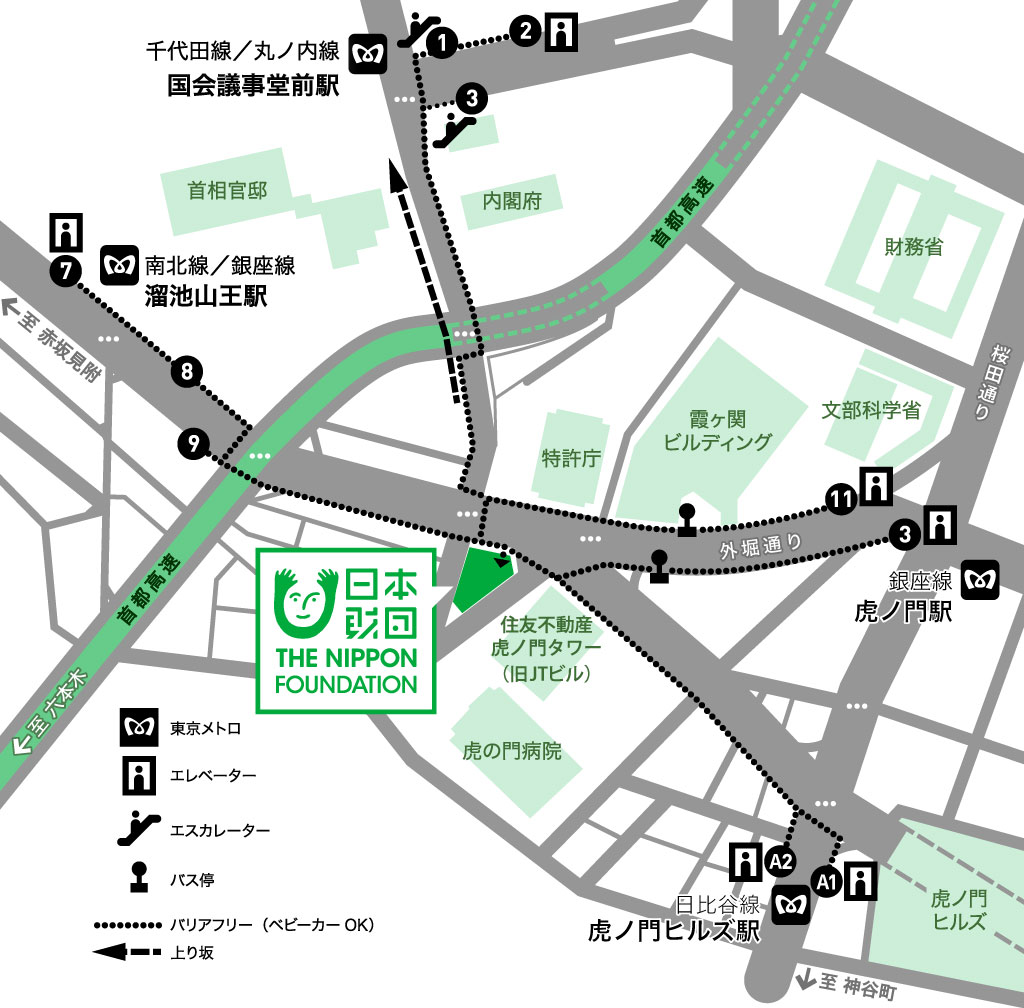 日本財団ビル周辺の地図