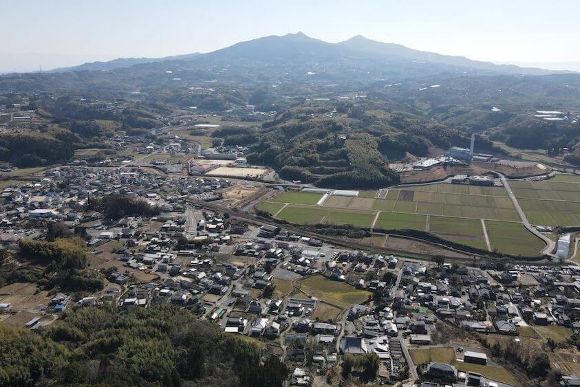 写真：上空から撮影した熊本県・玉東町