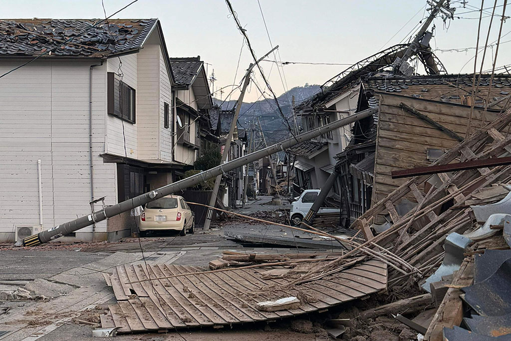 Photo of scenes from the city of Wajima following the January 1 earthquake (photographs provided by Human Shield Kobe)