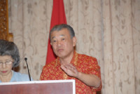 写真：スピーチする日本財団の笹川陽平会長（1）