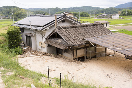 写真:被災した家屋の外観