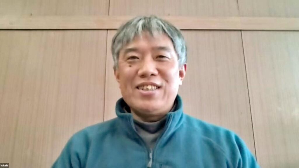 リモートで取材に応じる筧さん