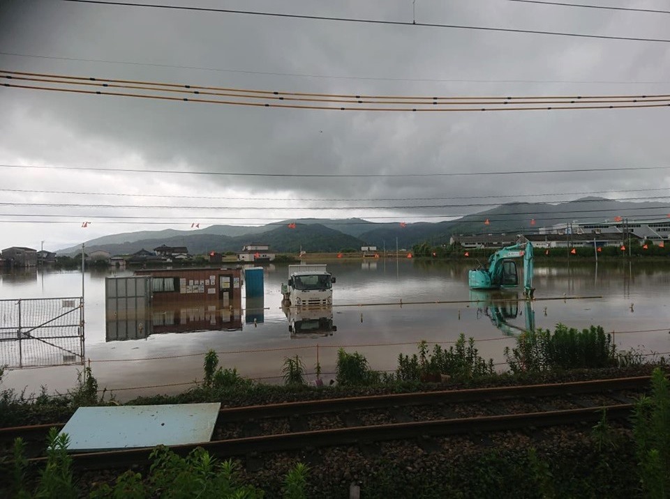 Photo of flooding in northern Kyushu on August 29, 2019